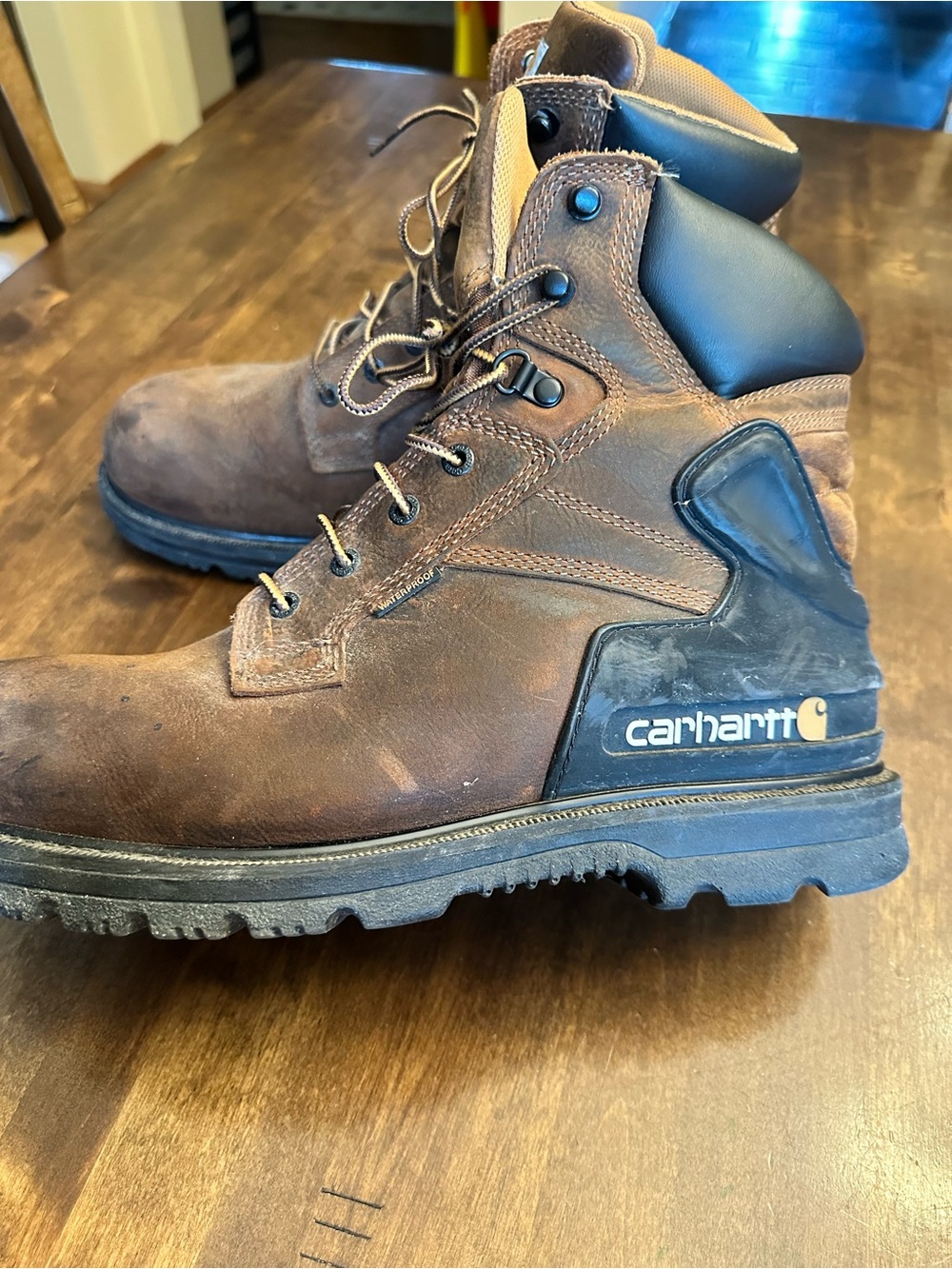 Carhartt Mens Work Boots Size 12 W Waterproof Steel Toe Heavy